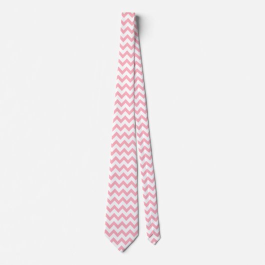 Zickzack Zig Zag Muster Chic Pink White Scandi Krawatte (Vorderseite)