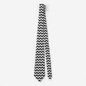 Zickzack Zig Zag Muster Chic Schwarz-weiß Scandi Krawatte (Vorderseite)