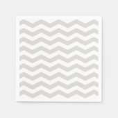 Zickzack Zig-Zag-Muster in klassischem Lt Gray Whi Serviette (Vorderseite)