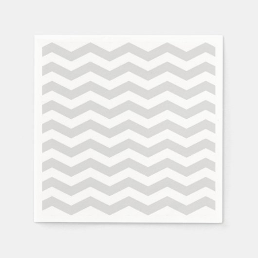 Zickzack Zig-Zag-Muster in klassischem Lt Gray Whi Serviette (Vorderseite)