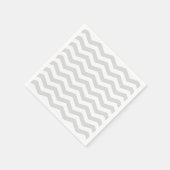 Zickzack Zig-Zag-Muster in klassischem Lt Gray Whi Serviette (Ecke)