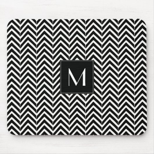 Zickzack Zig Zag Muster Monogramm Mousepad (Vorne)