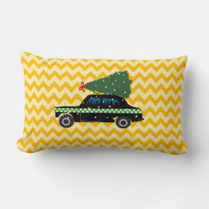 Zickzack Zig Zag Pastel Yellow Taxi Weihnachten Lendenkissen