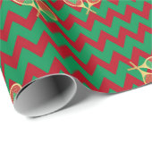 Zickzack Zig Zag Ruby Red Green Christmas Tennis Geschenkpapier (Rolleneckpunkt)