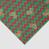 Zickzack Zig Zag Ruby Red Green Christmas Tennis Seidenpapier (Detail)