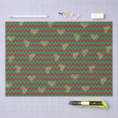 Zickzack Zig Zag Ruby Red Green Christmas Tennis Seidenpapier (Handwerk)