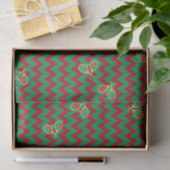 Zickzack Zig Zag Ruby Red Green Christmas Tennis Seidenpapier (Geschenk)