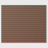 Zickzack Zig Zag Ruby Red Green Weihnachten Geschenkpapier (Flach)