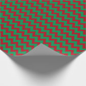Zickzack Zig Zag Ruby Red Green Weihnachten Geschenkpapier (Ecke)
