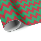 Zickzack Zig Zag Ruby Red Green Weihnachten Geschenkpapier (Rolleneckpunkt)