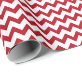 Zickzack Zig Zag Ruby Red White Geschenkpapier (Rolleneckpunkt)