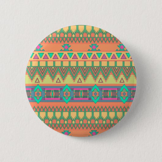 Zickzack Zig Zag Tribal Aztec Ikat Muster Button (Vorderseite)