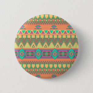 Zickzack Zig Zag Tribal Aztec Ikat Muster Button