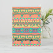 Zickzack Zig Zag Tribal Aztec Ikat Muster Einladung (Stehend Vorderseite)