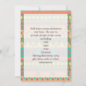 Zickzack Zig Zag Tribal Aztec Ikat Muster Einladung (Rückseite)