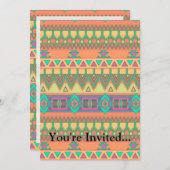 Zickzack Zig Zag Tribal Aztec Ikat Muster Einladung (Vorne/Hinten)