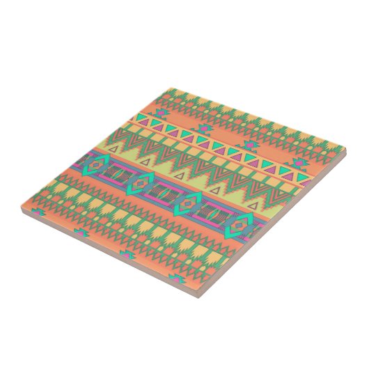 Zickzack Zig Zag Tribal Aztec Ikat Muster Fliese (Seite)