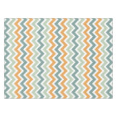Zickzack Zigzag Aquamarin Green Minze Orange Tischdecke (Vorderseite (Horizontal))