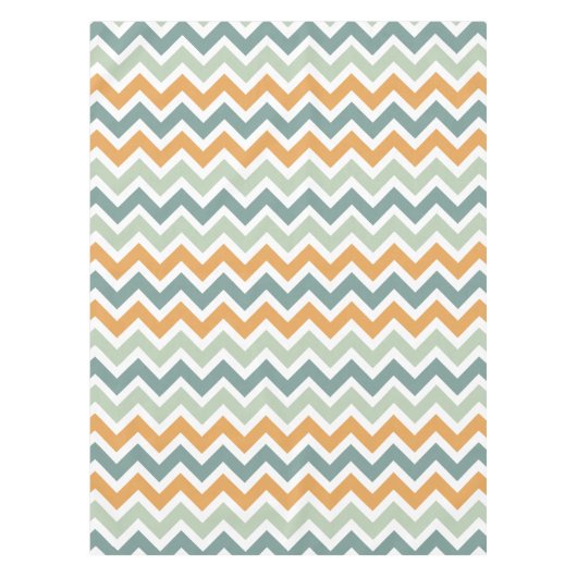 Zickzack Zigzag Aquamarin Green Minze Orange Tischdecke (Vorderseite)