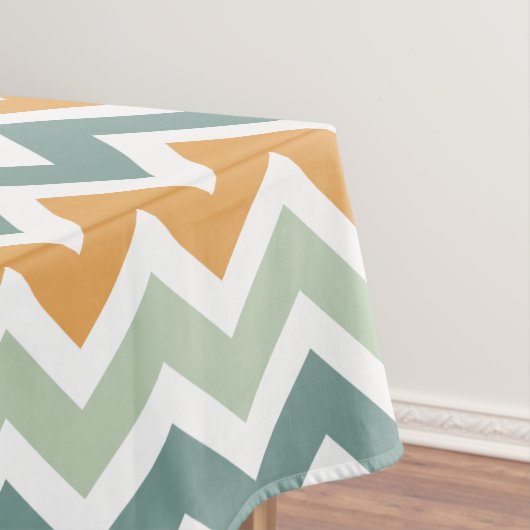Zickzack Zigzag Aquamarin Green Minze Orange Tischdecke (Beispiel)
