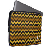 Zickzack Zigzag-Monogram, braun und schwarz Laptopschutzhülle (Vorne Rechts)