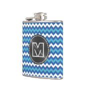 Zickzack Zigzag Muster Custom Monogram 10 Flachmann (Links)