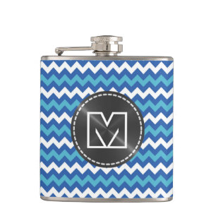Zickzack Zigzag Muster Custom Monogram 10 Flachmann