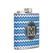 Zickzack Zigzag Muster Custom Monogram 10 Flachmann (Rechts)