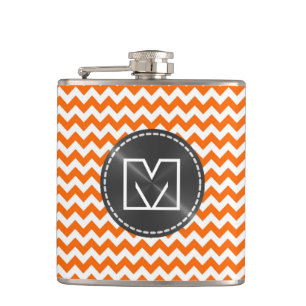 Zickzack Zigzag Muster Custom Monogram 14 Flachmann