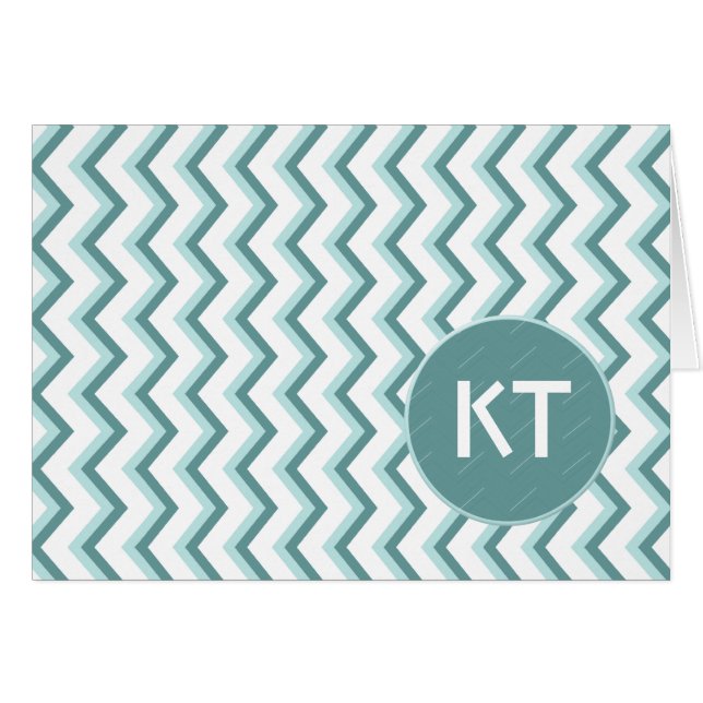 Zickzack ZigZag Muster in Mint Green (Vorderseite (Horizontal))