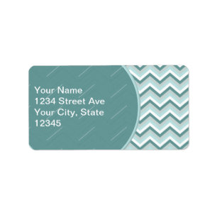 Zickzack ZigZag Muster in Mint Green Adressaufkleber