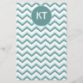 Zickzack ZigZag Muster in Mint Green Briefpapier (Vorderseite)