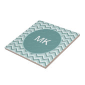 Zickzack ZigZag Muster in Mint Green Fliese (Seite)