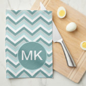 Zickzack ZigZag-Muster in Mint Green - individuell Handtuch (Viertel Falte)