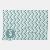Zickzack ZigZag-Muster in Mint Green - individuell Handtuch (Horizontal)