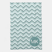 Zickzack ZigZag-Muster in Mint Green - individuell Handtuch (Vertikal)