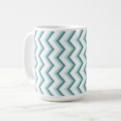 Zickzack ZigZag Muster in Mint Green Kaffeetasse (Vorderseite Links)