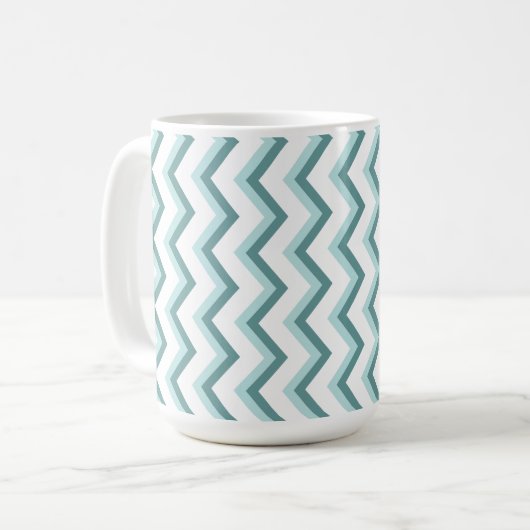 Zickzack ZigZag Muster in Mint Green Kaffeetasse (Vorderseite Links)