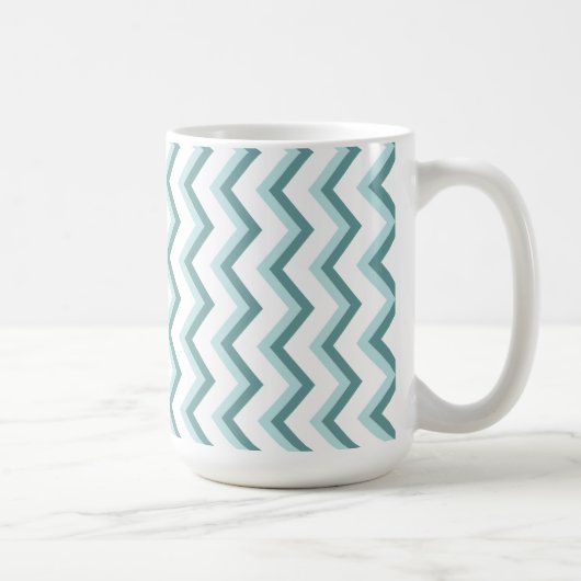 Zickzack ZigZag Muster in Mint Green Kaffeetasse (Rechts)