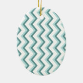 Zickzack ZigZag Muster in Mint Green Keramikornament (Hinten)