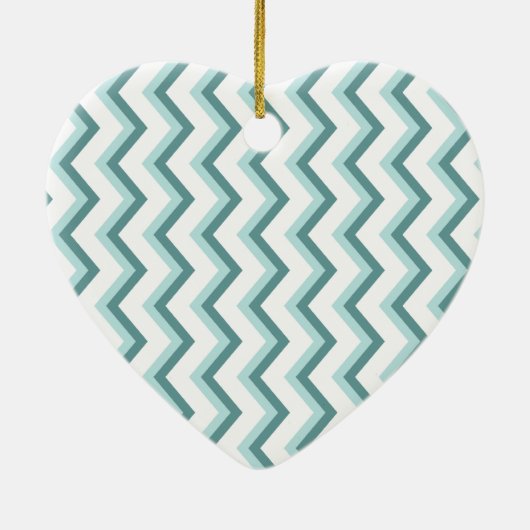 Zickzack ZigZag Muster in Mint Green Keramikornament (Hinten)