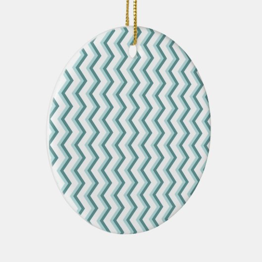 Zickzack ZigZag Muster in Mint Green Keramikornament (Rechts)