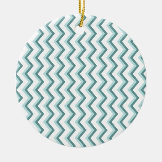 Zickzack ZigZag Muster in Mint Green Keramikornament (Vorne)