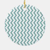 Zickzack ZigZag Muster in Mint Green Keramikornament (Hinten)