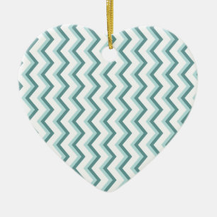Zickzack ZigZag Muster in Mint Green Keramikornament
