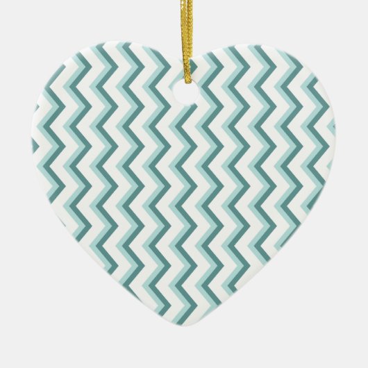 Zickzack ZigZag Muster in Mint Green Keramikornament (Vorne)