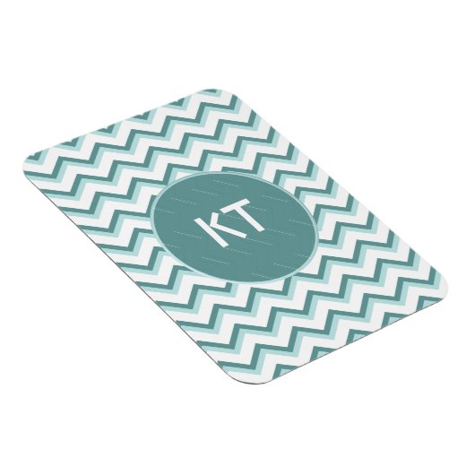 Zickzack ZigZag Muster in Mint Green Magnet (Rechte Seite)