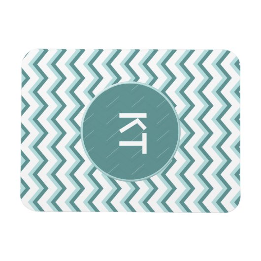 Zickzack ZigZag Muster in Mint Green Magnet (Horizontal)