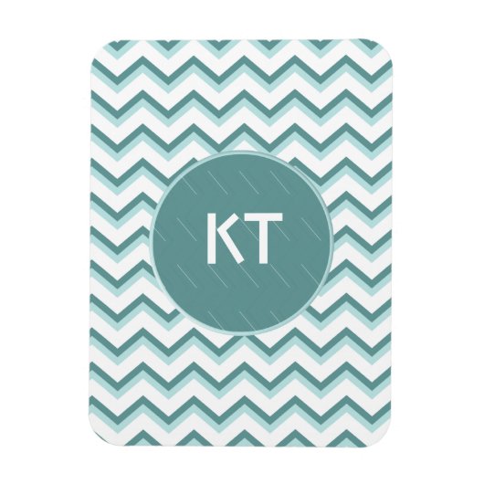 Zickzack ZigZag Muster in Mint Green Magnet (Vertikal)