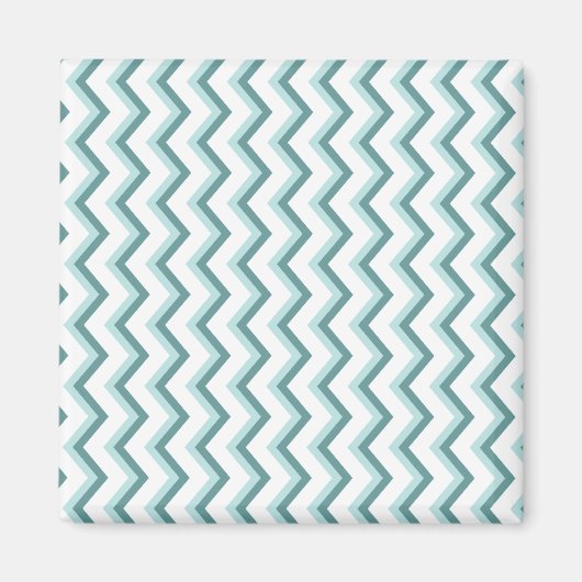 Zickzack ZigZag Muster in Mint Green Magnet (Vorne)